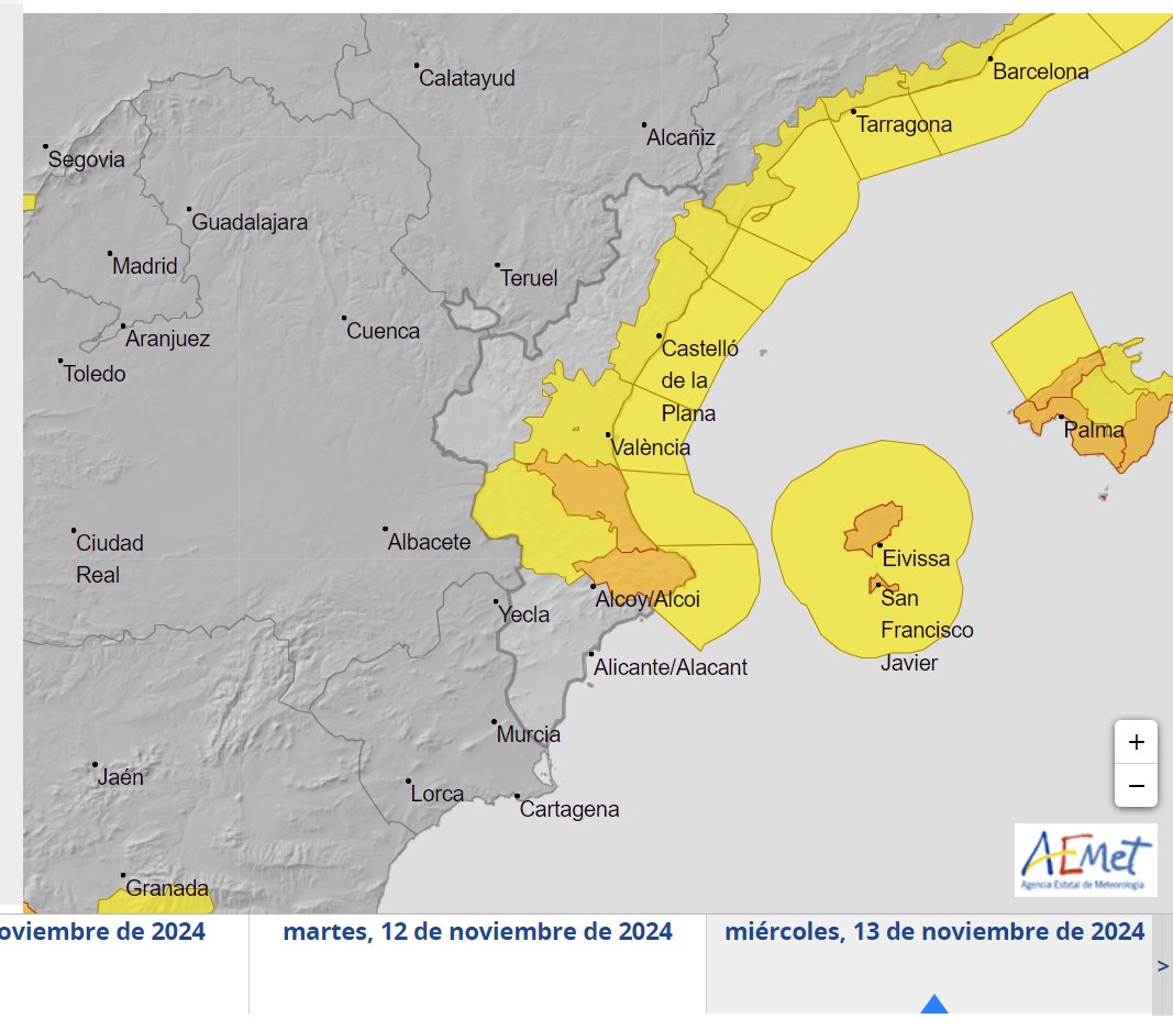Aviso naranja el miércoles por lluvias en nuestras comarcas: ¿qué nos espera?